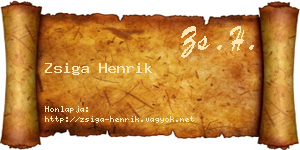 Zsiga Henrik névjegykártya
